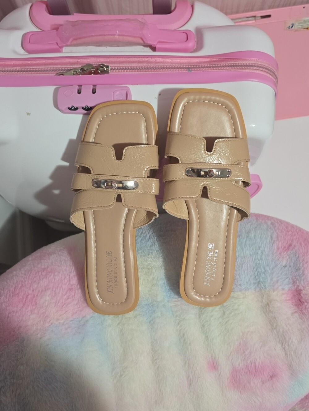 Beige Slide Sandals for Women - Classic Casual Comfort